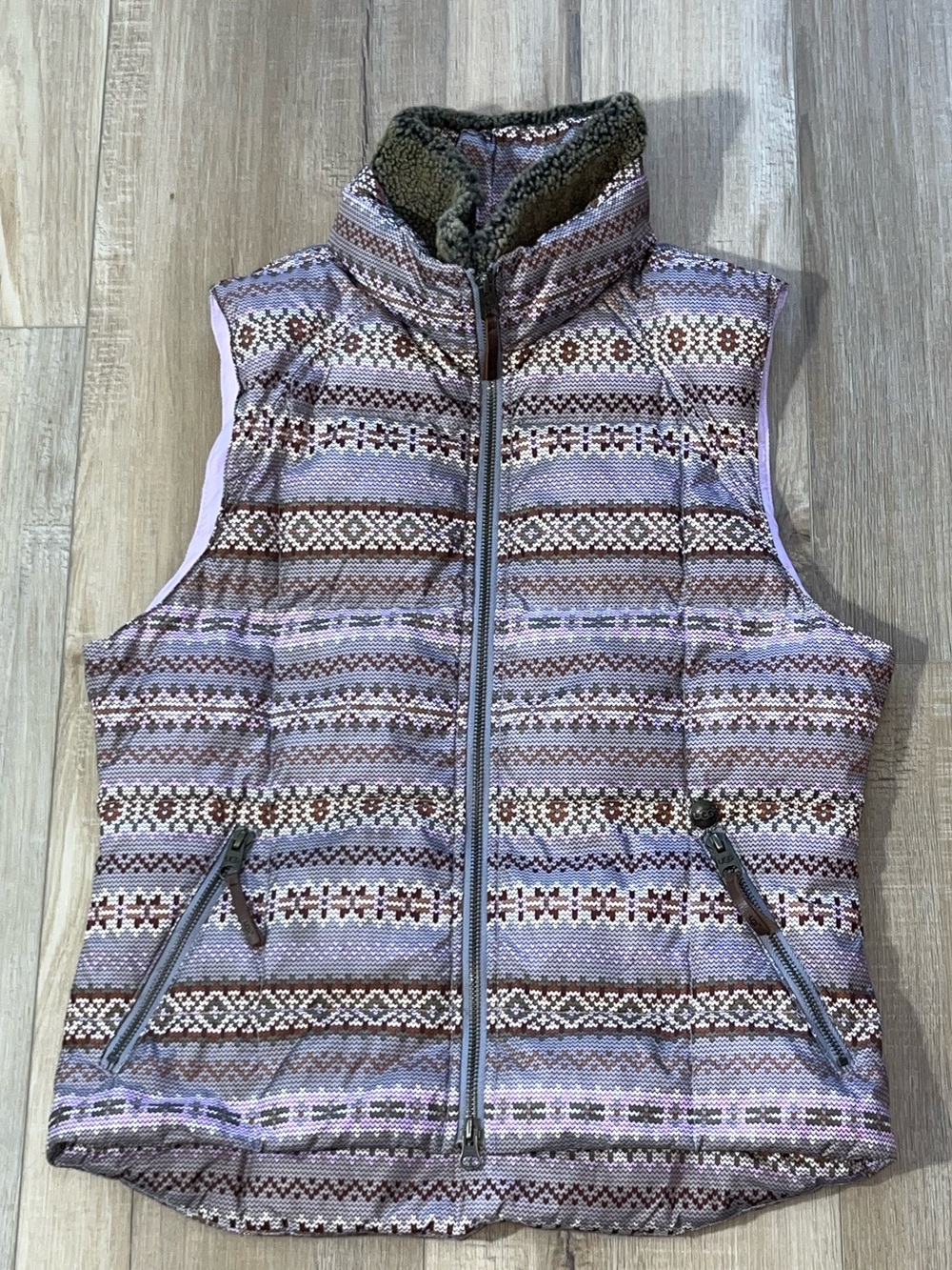 UGG Women’s basketball Down Insulated Genuine Shearling Collar Full Zip Vest M